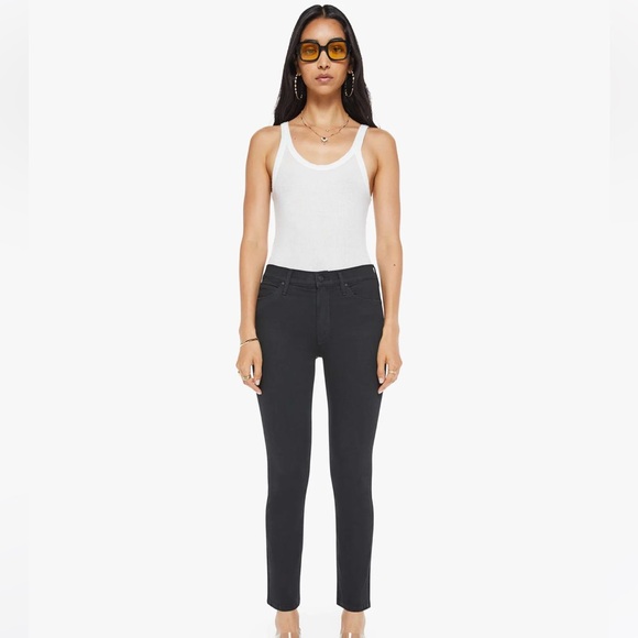 MOTHER Denim - Mother Mid Ride Dazzler Women's Black Jeans in Not Guilty